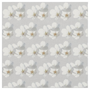Blossom Fabric White Blossom Fabric Cotton or Poly
