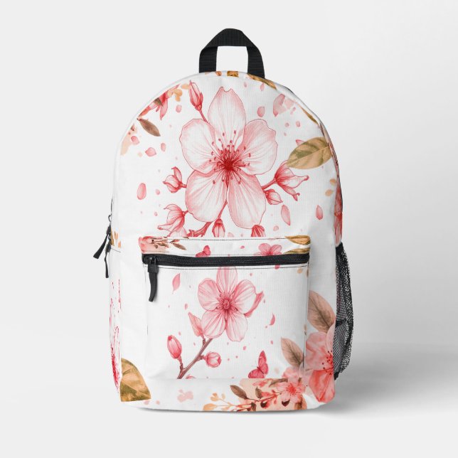 Blossom Flower Backpack  Blooming Floral Design (Front)