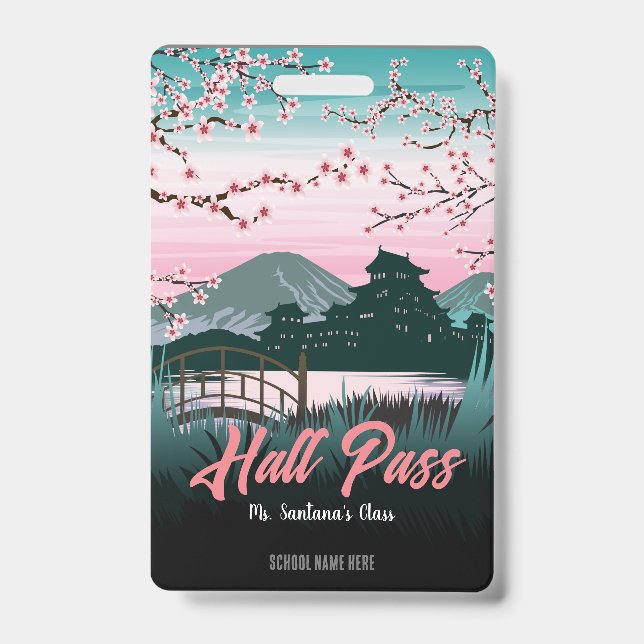 Blossom Hall Pass Badge ID Badge (Front)