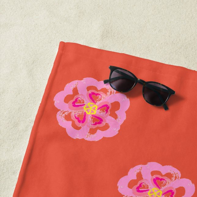 Blossom Heart Beach Towel (In Situ)