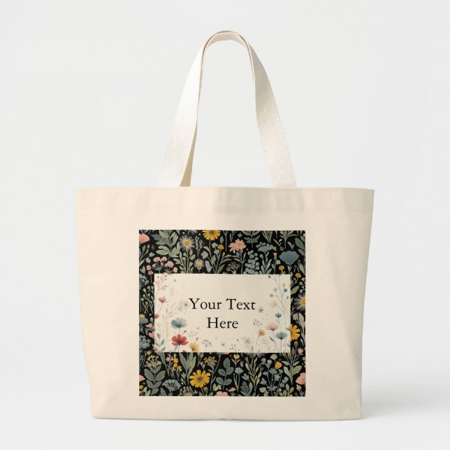 Blossom in Style: Customisable Large Tote Bag (Front)