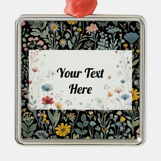 Blossom in Style: Customisable Metal Ornament (Front)