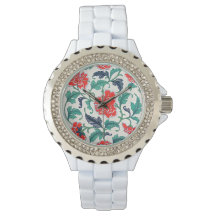 Blossom in Time: Elegant Red Floral Vintage