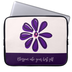 Blossom Into Your Best Self. Purple & Blush Laptop Sleeve