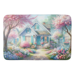 Blossom Lane Blue Cottage Garden Bath Mat