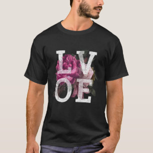 Blossom Love Rose Bloom Flower With Leaves Gardeni T-Shirt