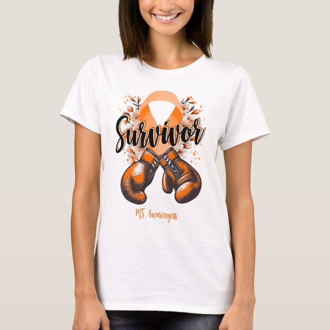 Blossom Multiple Sclerosis Warrior Survivor T-Shirt (Front)