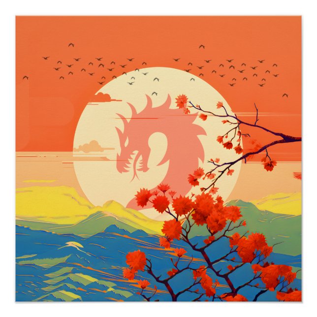 BLOSSOM NATURE MOUNTAIN DRAGON  POSTER (Front)