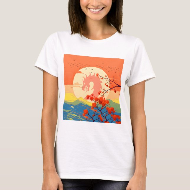 BLOSSOM NATURE MOUNTAIN DRAGON  T-Shirt (Front)