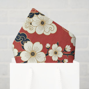 Blossom Nouveau Elegant Floral Design Tissue Paper