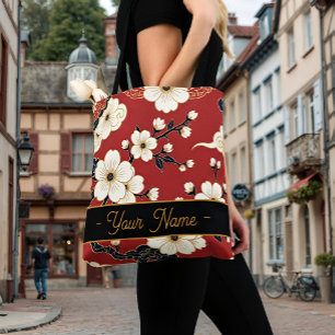 Blossom Nouveau Elegant Floral Personalised Tote Bag