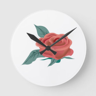 Blossom of rose flower round clock