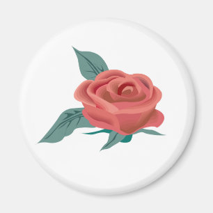 Blossom of rose flower with petals magnet