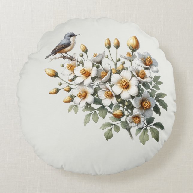 Blossom Perch Round Cushion (Front)