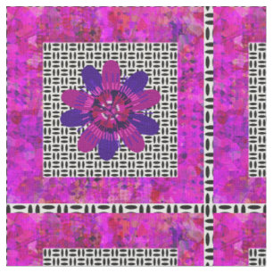Blossom Petals in Pink and Purple Black and White Fabric