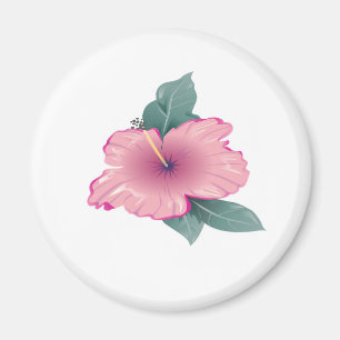 Blossom petals of flower with green leaves magnet
