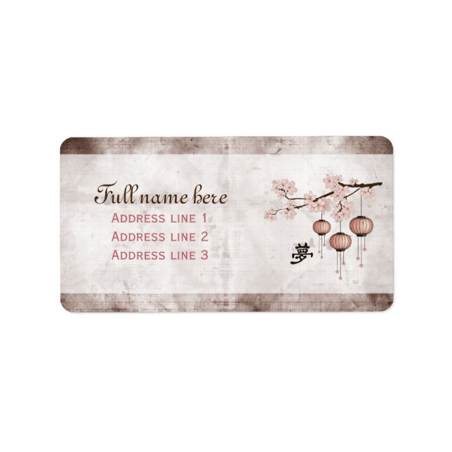 Blossom pink lanterns "Dream" Label (Front)