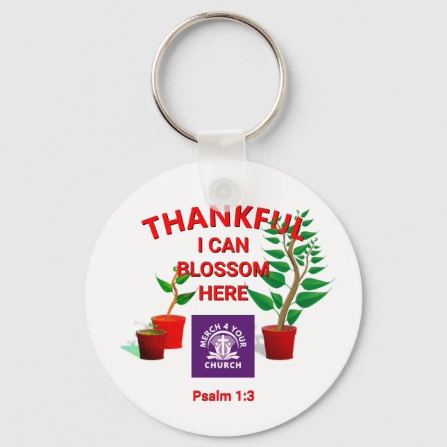 Blossom Planted Here Christian Church ADD LOGO Key Ring (Front)