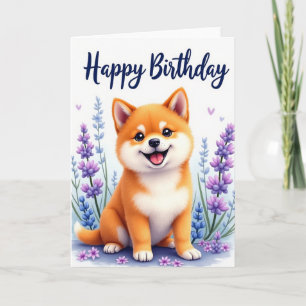 Blossom Pup Birthday Card