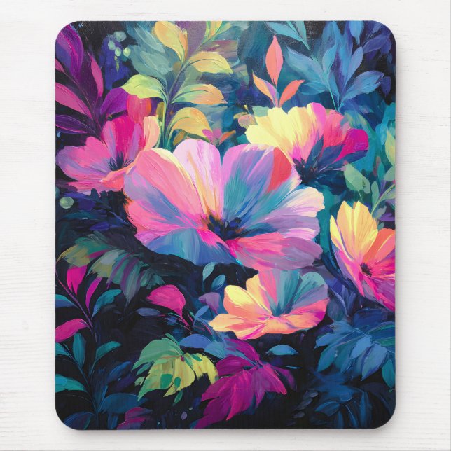 Blossom Rush Spring Floral Garden  Mouse Pad (Front)