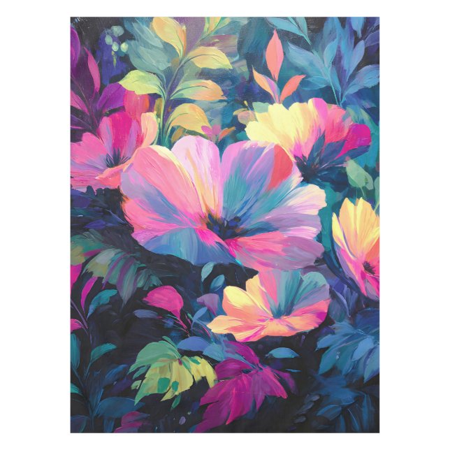 Blossom Rush Spring Floral Garden  Tablecloth (Front)
