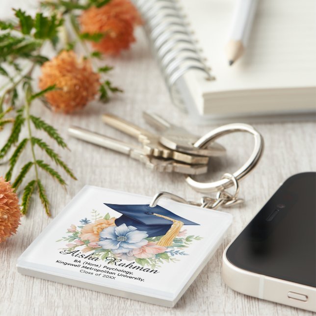 🎓Blossom & Tassel Graduation Key Ring (Front Right)