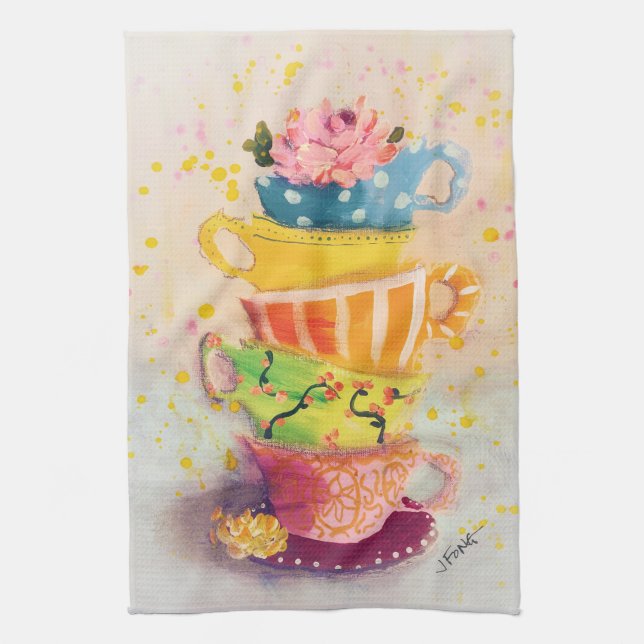 "Blossom Tea Party" Kitchen Towel (Vertical)