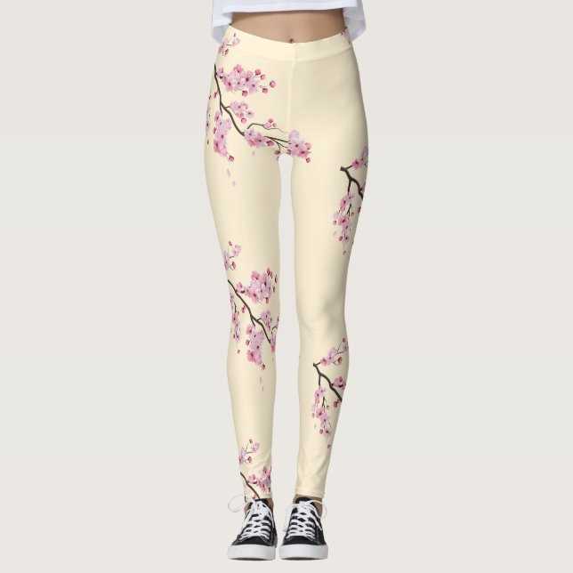 Blossom Tet Hoa Anh Dao Vietnamese NewYear WL Leggings (Front)