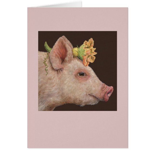Blossom the piglet card (Front)