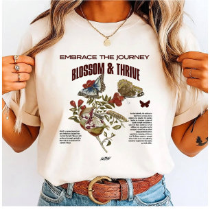 Blossom & Thrive: Embrace the Journey Botanical  Tri-Blend Shirt