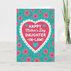 Blossom Turquoise Mothers Card