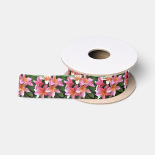 Blossom Wreath Of Pale Pink Frangipani Satin Ribbon