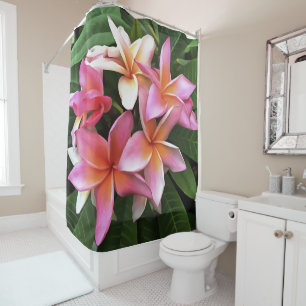 Blossom Wreath Of Pale Pink Frangipani Shower Curtain