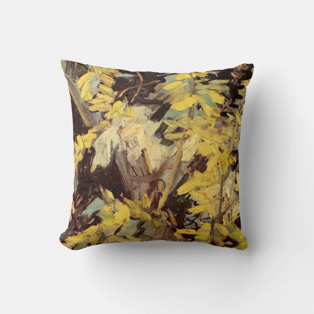 Blossoming Acacia Branches by Vincent van Gogh Cushion (Front)