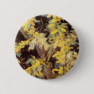 Blossoming Acacia Branches Vincent van Gogh. 6 Cm Round Badge