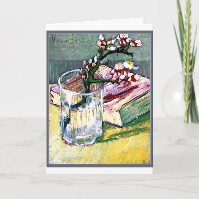 Blossoming Almond Branch in a Glass Card (Front)