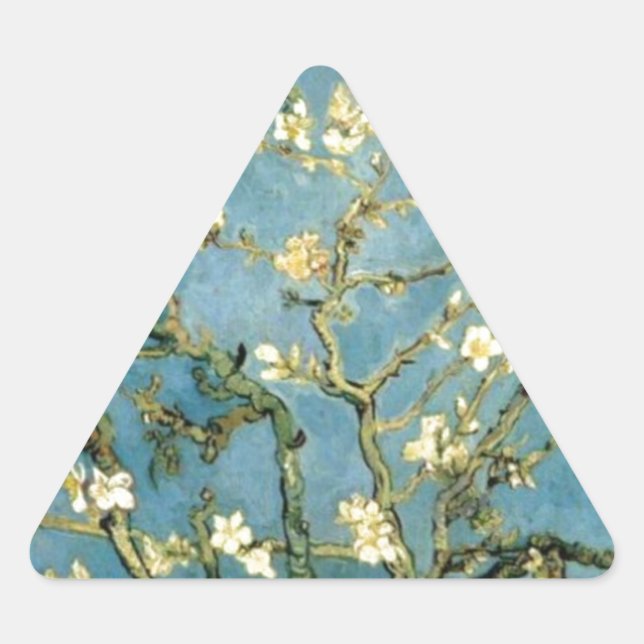 Blossoming Almond Tree by Van Gogh Triangle Sticker (Front)
