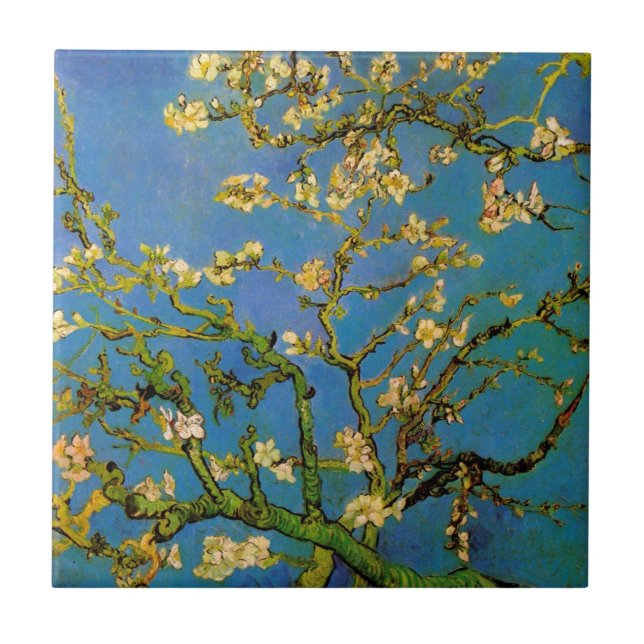Blossoming Almond Tree by Vincent van Gogh Ceramic Tile (Front)