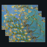 Blossoming Almond Tree by Vincent van Gogh Wrapping Paper Sheet<br><div class="desc">Blossoming Almond Tree by Vincent van Gogh is a vintage fine art post impressionism still life floral painting featuring blooming flowers on the branches of an almond tree in a garden. The blue sky is in the background. About the artist: Vincent Willem van Gogh (1853 -1890) was one of the...</div>