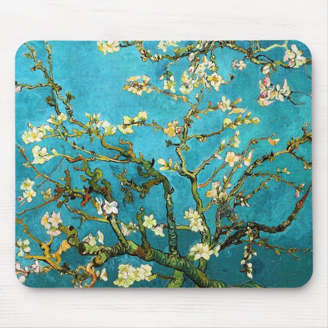 Blossoming Almond Tree Van Gogh Fine Art Mouse Pad (Front)