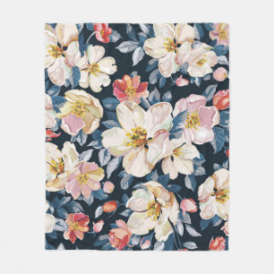 Blossoming Apple Tree Elegance Pattern Fleece Blanket