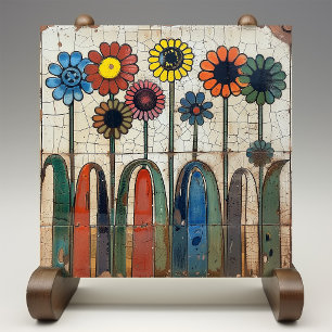 Blossoming Array Crackle Glaze Ceramic Tile