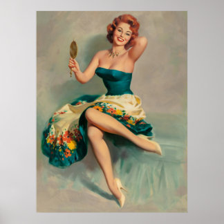 Blossoming Beauty Woman Pin Up Poster
