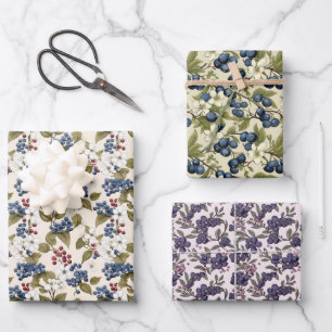 Blossoming Berries Collection: Huckleberry Haven Wrapping Paper Sheet