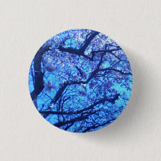 Blossoming Blue Branches 3 Cm Round Badge