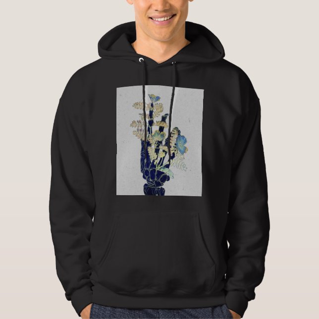 Blossoming Bones #1 - Hand - vertical Hoodie (Front)