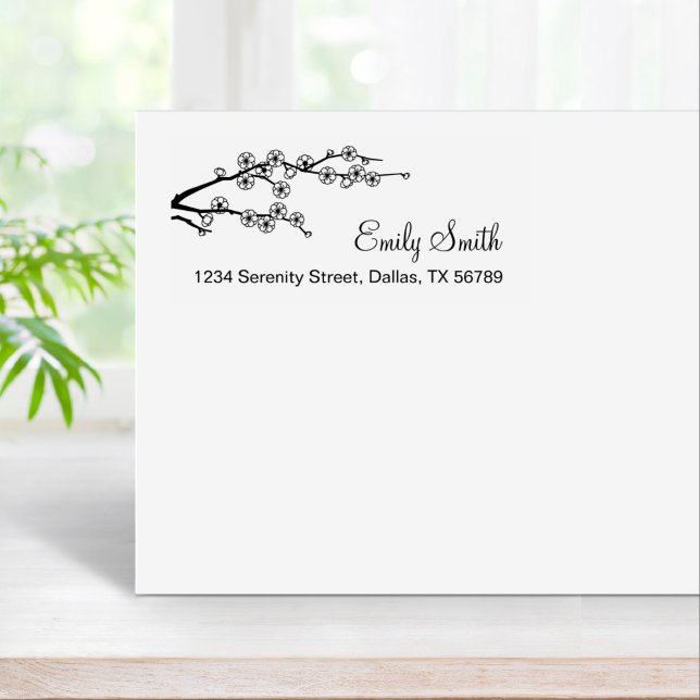 Blossoming Branch Address Rubber Stamp (Creator Uploaded)