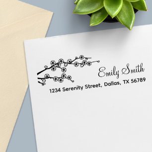 Blossoming Branch Address Self-inking Stamp