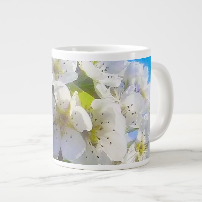  Blossoming branch of a pear  Large Coffee Mug (Front Right)