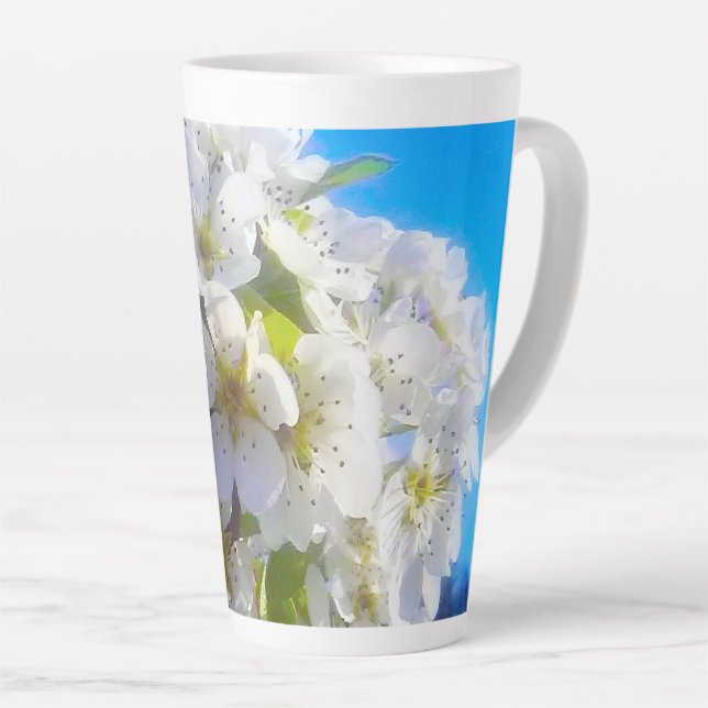  Blossoming branch of a pear  Latte Mug (Right Angle)